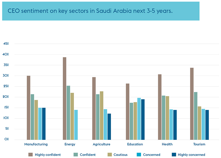 Saudi CEOs’ confidence from global to firm-level outlook over next 12 months