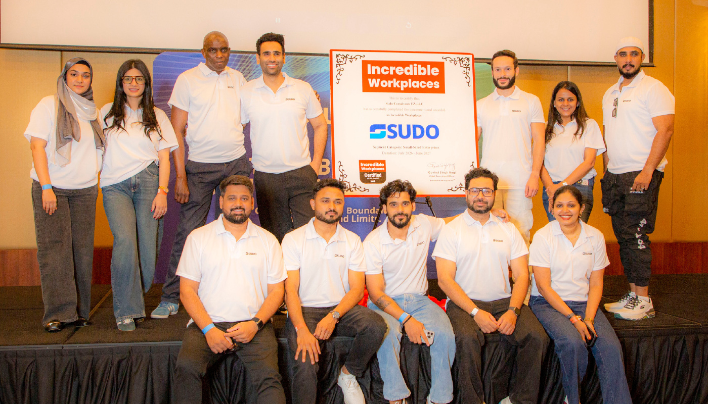 SUDO Consultants achieves ‘Incredible Workplaces’ certification in the UAE